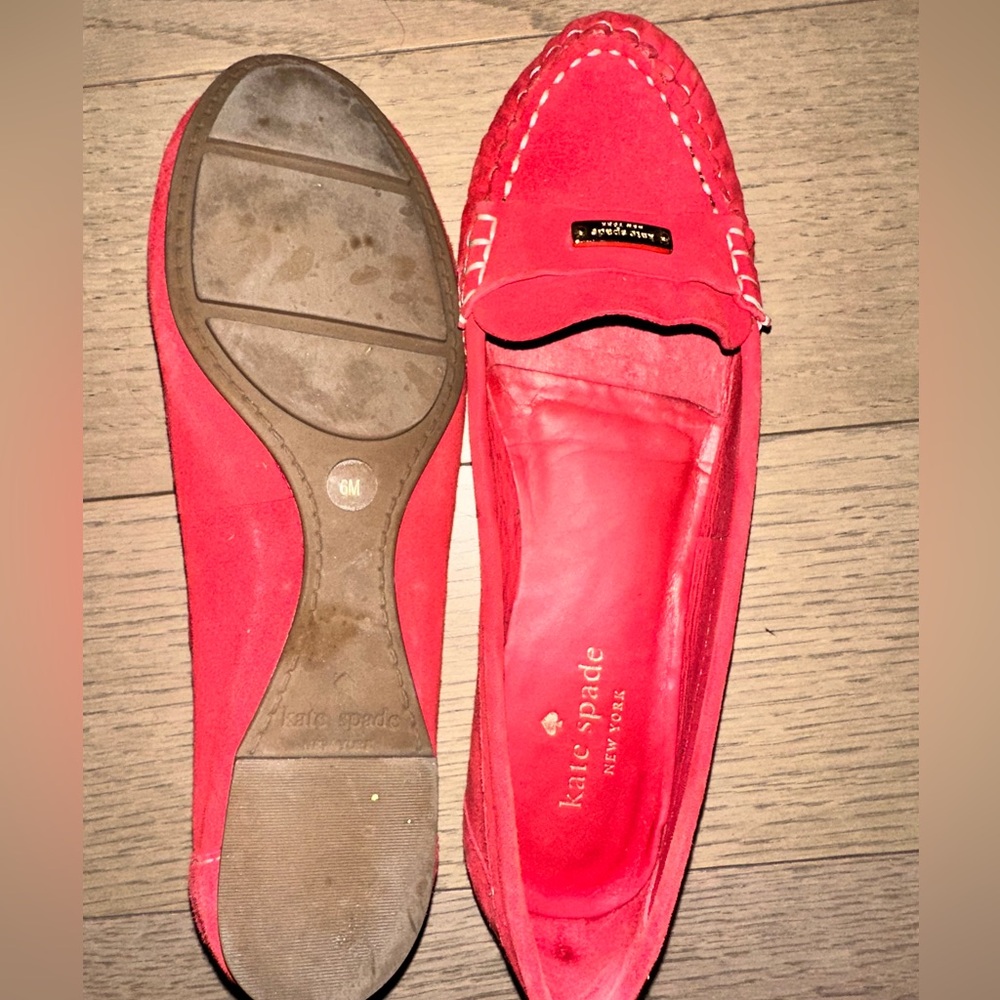 Kate spade red loafers